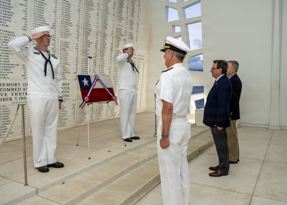 Chile Minister of Defense Tours USS Arizona Memorial with Commander, U.S. Pacific Fleet