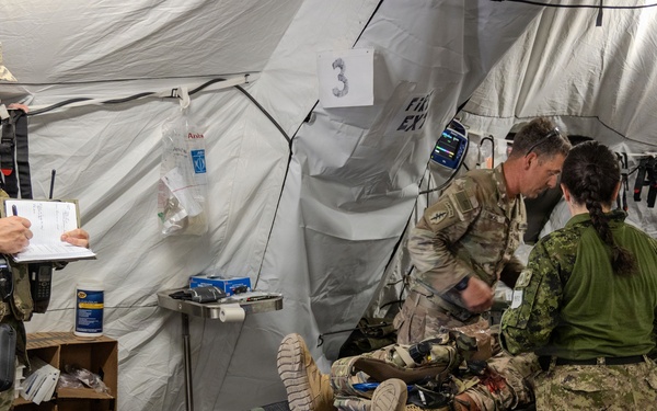 Global Medic Personnel Treat Simulated Casualty
