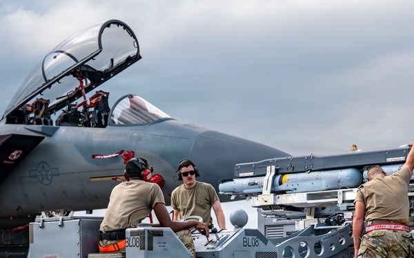 F-15EX weapons load inspection advances Kadena integration