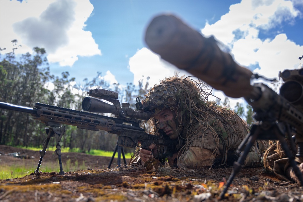 1-27 conducts live fire sniper training at Schofield Barracks