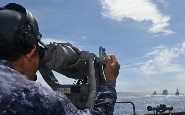 JS Kongo conducts replenishment at sea with Royal Canadian Navy replenishment ship during RIMPAC 2026