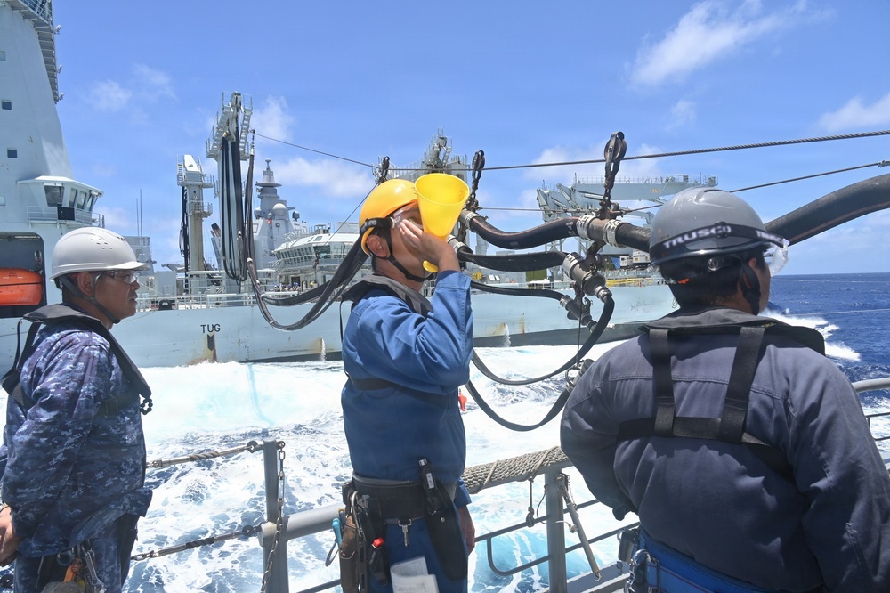 JS Kongo conducts replenishment at sea with Royal Canadian Navy replenishment ship during RIMPAC 2026