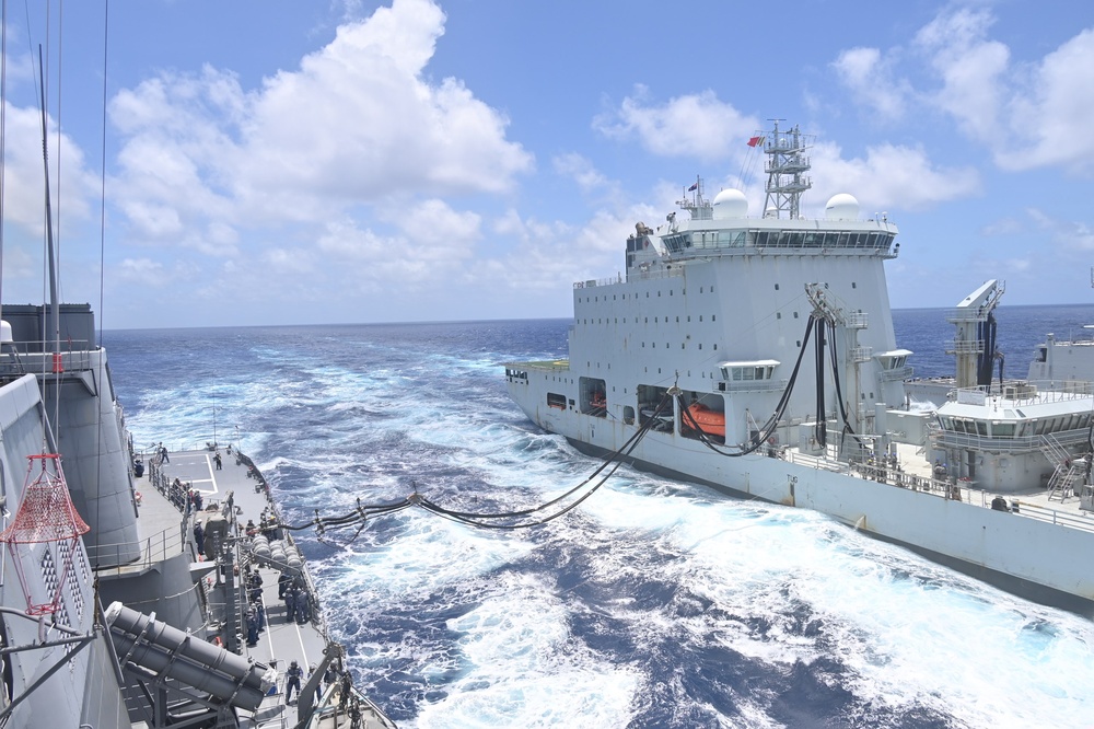 JS Kongo conducts replenishment at sea with Royal Canadian Navy replenishment ship during RIMPAC 2026