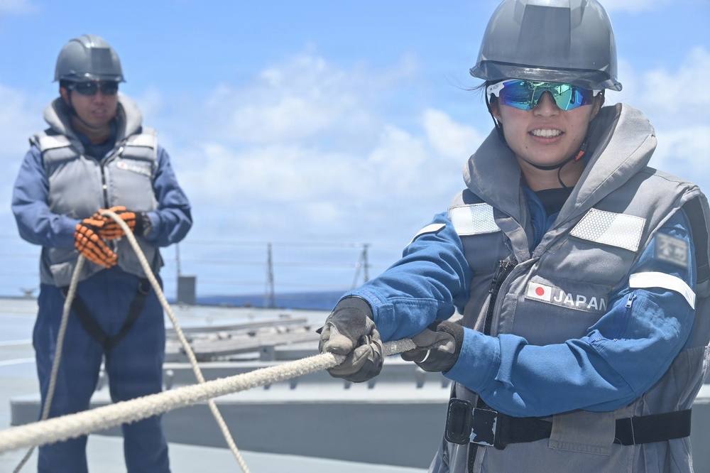 JS Kongo conducts replenishment at sea with Royal Canadian Navy replenishment ship during RIMPAC 2026