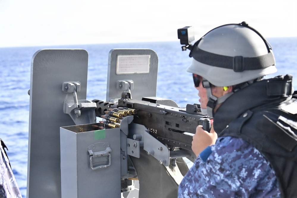 Japan Maritime Self-Defense Force conduct live-fire training with unmanned aerial vehicle support during RIMPAC 2026