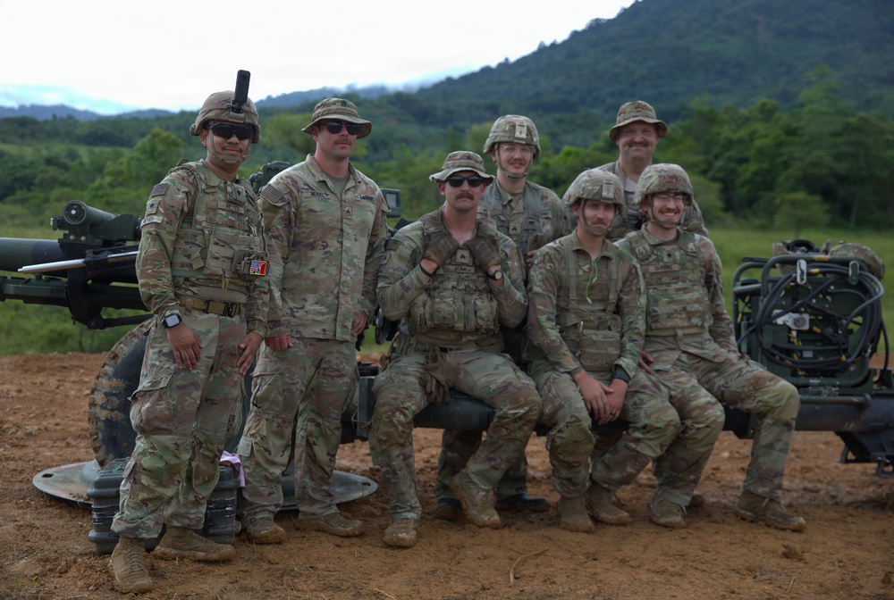 Guam National Guard and Malaysian Army artillery live fire