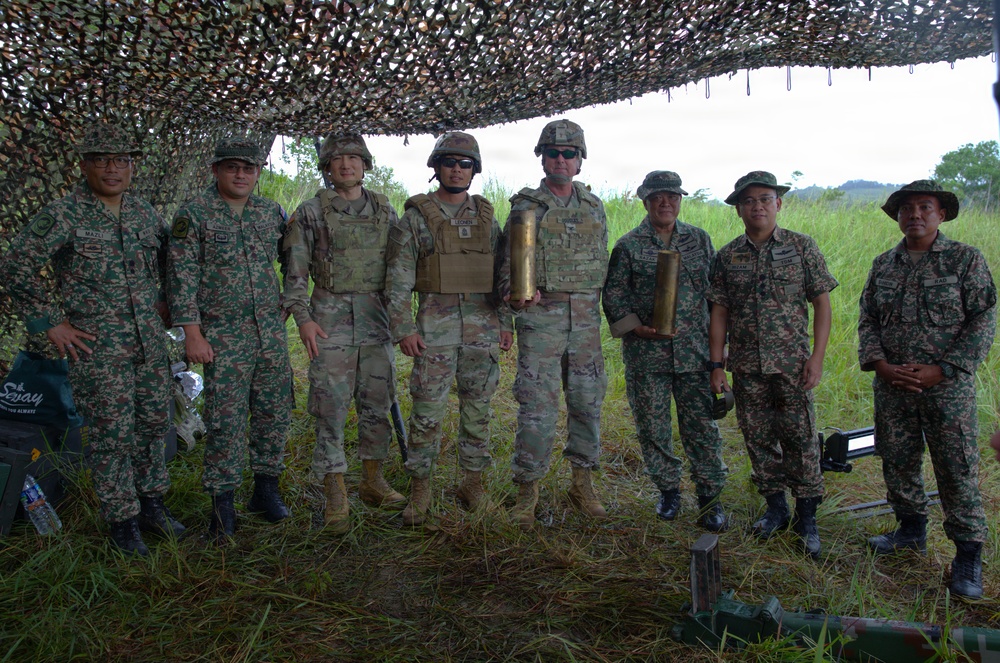 Guam National Guard and Malaysian Army artillery live fire