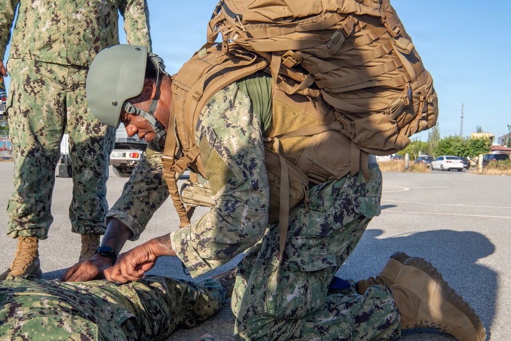 CTF 68 Sailors complete a Practical Expeditionary Warfare Board