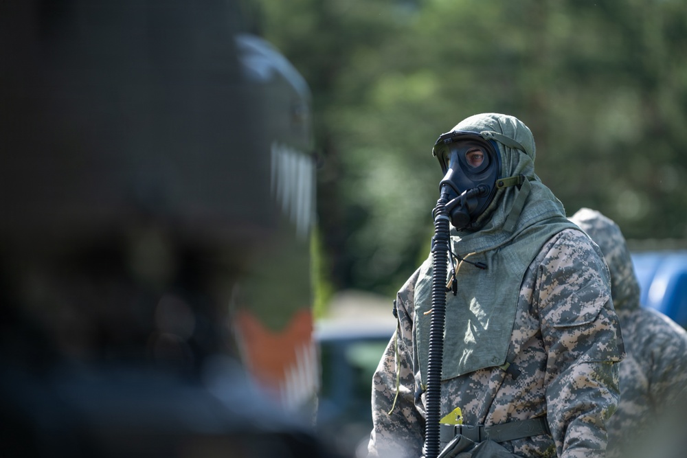 12th Combat Aviation Brigade conducts aircraft decontamination training during Gunslinger Gambit