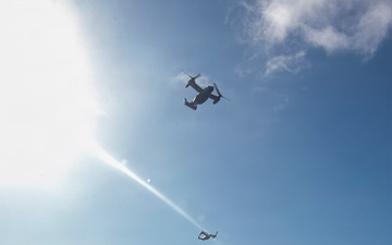 USS Tripoli Conducts MV-22 Osprey Fly-Over
