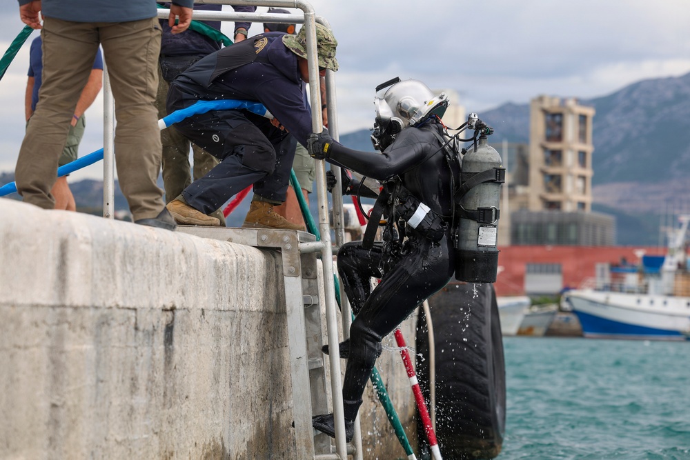 U.S. Navy Seabee Divers Conduct Underwater Infrastructure Repairs in Croatia