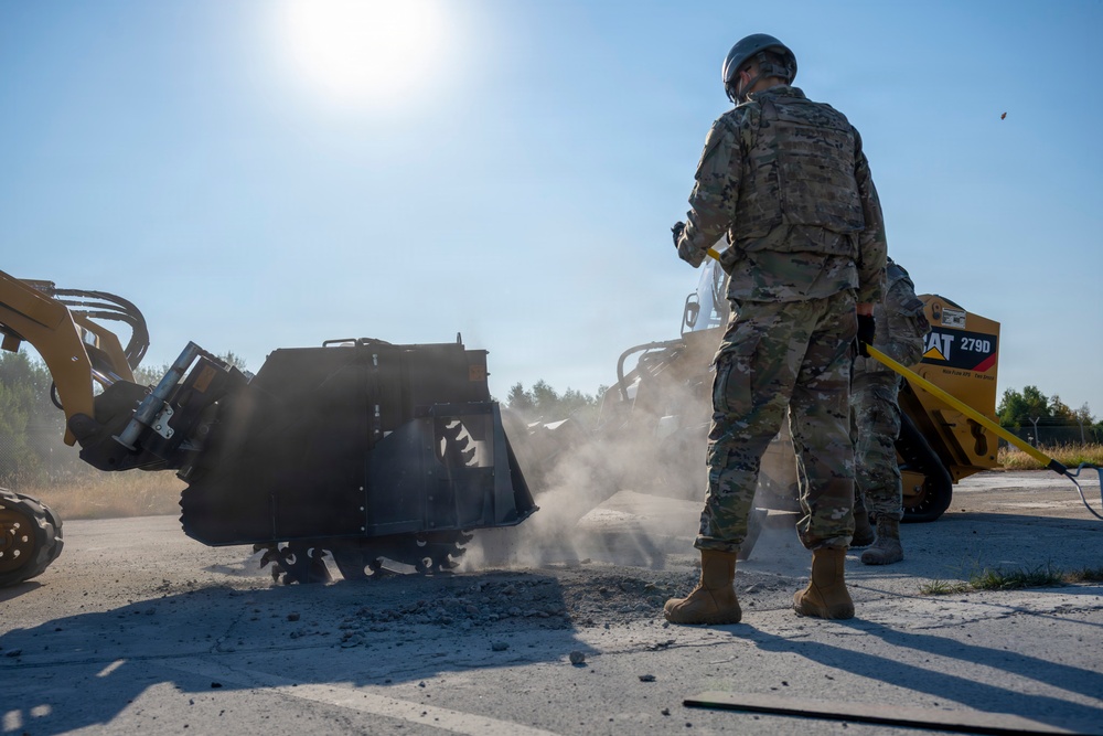52nd Civil Engineer Squadron trains for rapid airfield repair during Prime BEEF