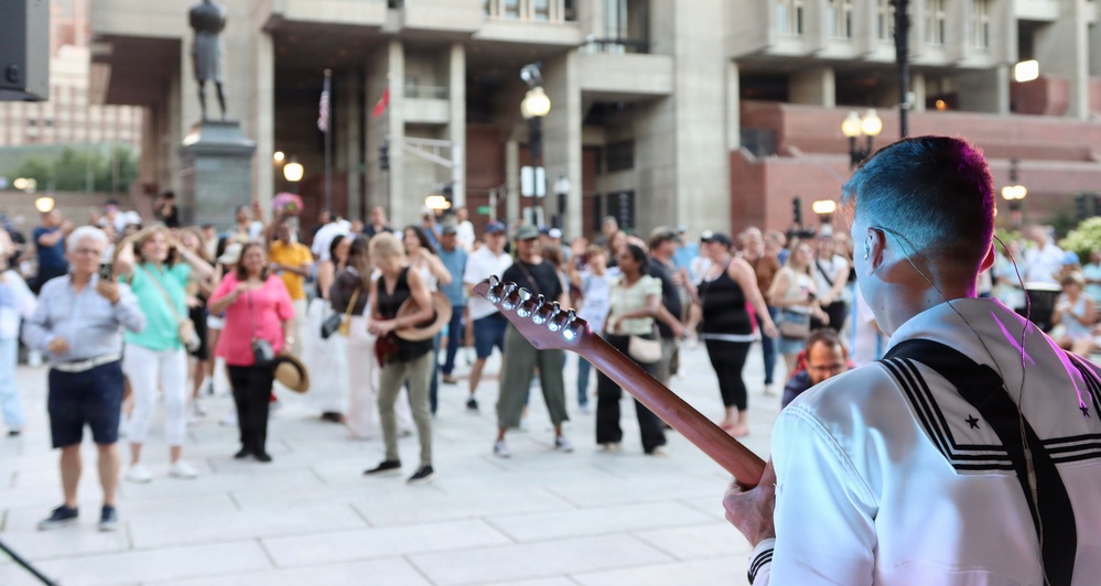 Navy Band Northeast's Rhode Island Sound Performs at Faneuil Hall Marketplace during Sail Boston