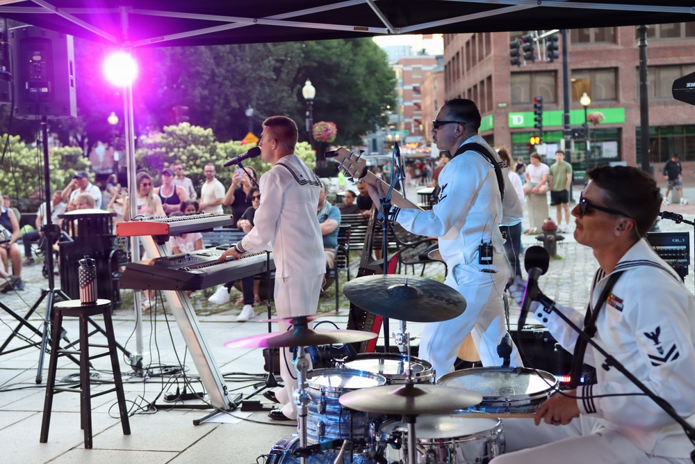 Navy Band Northeast's Rhode Island Sound Performs at Faneuil Hall Marketplace during Sail Boston.