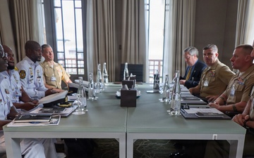 MARFOREUR/AF Commander, Ghanian Navy Commodore discuss maritime security at AMFS 2026