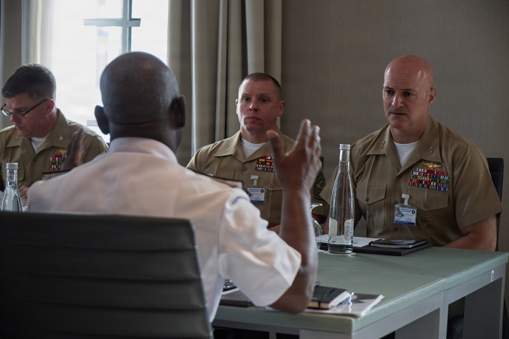 MARFOREUR/AF Commander, Ghanian Navy Commodore discuss maritime security at AMFS 2026