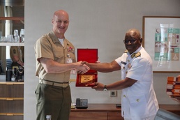 MARFOREUR/AF Commander, Ghanian Navy Commodore discuss maritime security at AMFS 2026