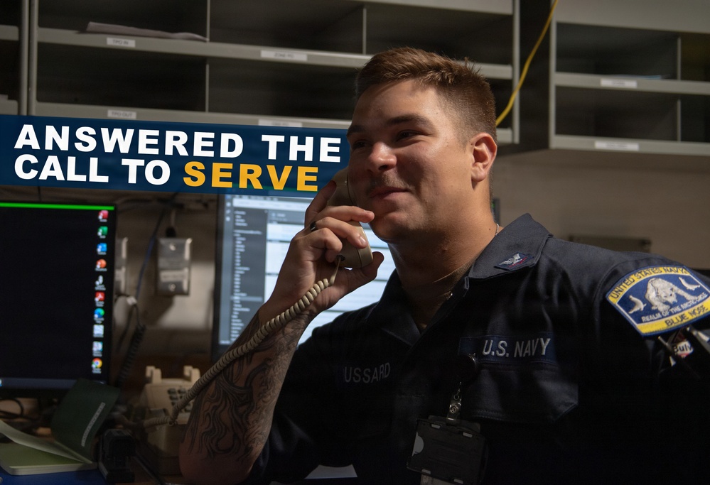 USS John C. Stennis (CVN 74) recognizes ET3 Slade Broussard