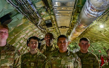 NY Air Guardsman’s get look from above at 15,000 Boilermaker racers during Stratotanker flyover.
