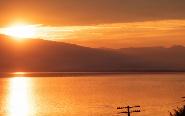Sunset Over Upper Klamath Lake in South Central Oregon