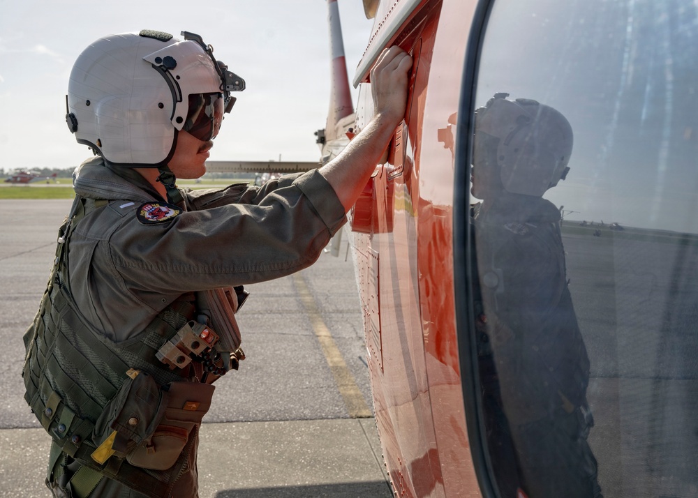 HT-28 Student Naval Aviator Performs Pre-Flight Inspection of TH-73A Thrasher