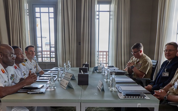 MARFOREUR/AF Commander, Nigerian Navy Rear Adm. discuss maritime security at AMFS 2026
