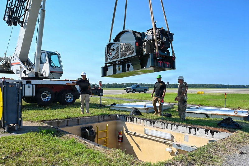 20th CES Conducts Aircraft Arresting Systems Overhaul