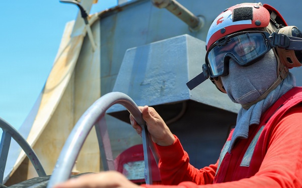 USS Decatur conducts flight quarters during RIMPAC