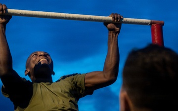 U.S. Marine Corps Officer Candidates with OCS conduct a PFT