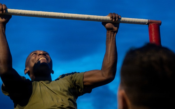 U.S. Marine Corps Officer Candidates with OCS conduct a PFT