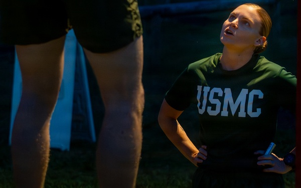 U.S. Marine Corps Officer Candidates with OCS conduct a PFT