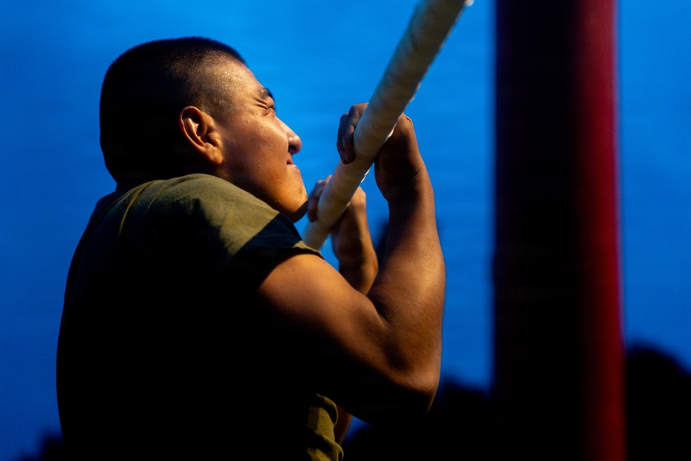 U.S. Marine Corps Officer Candidates with OCS conduct a PFT