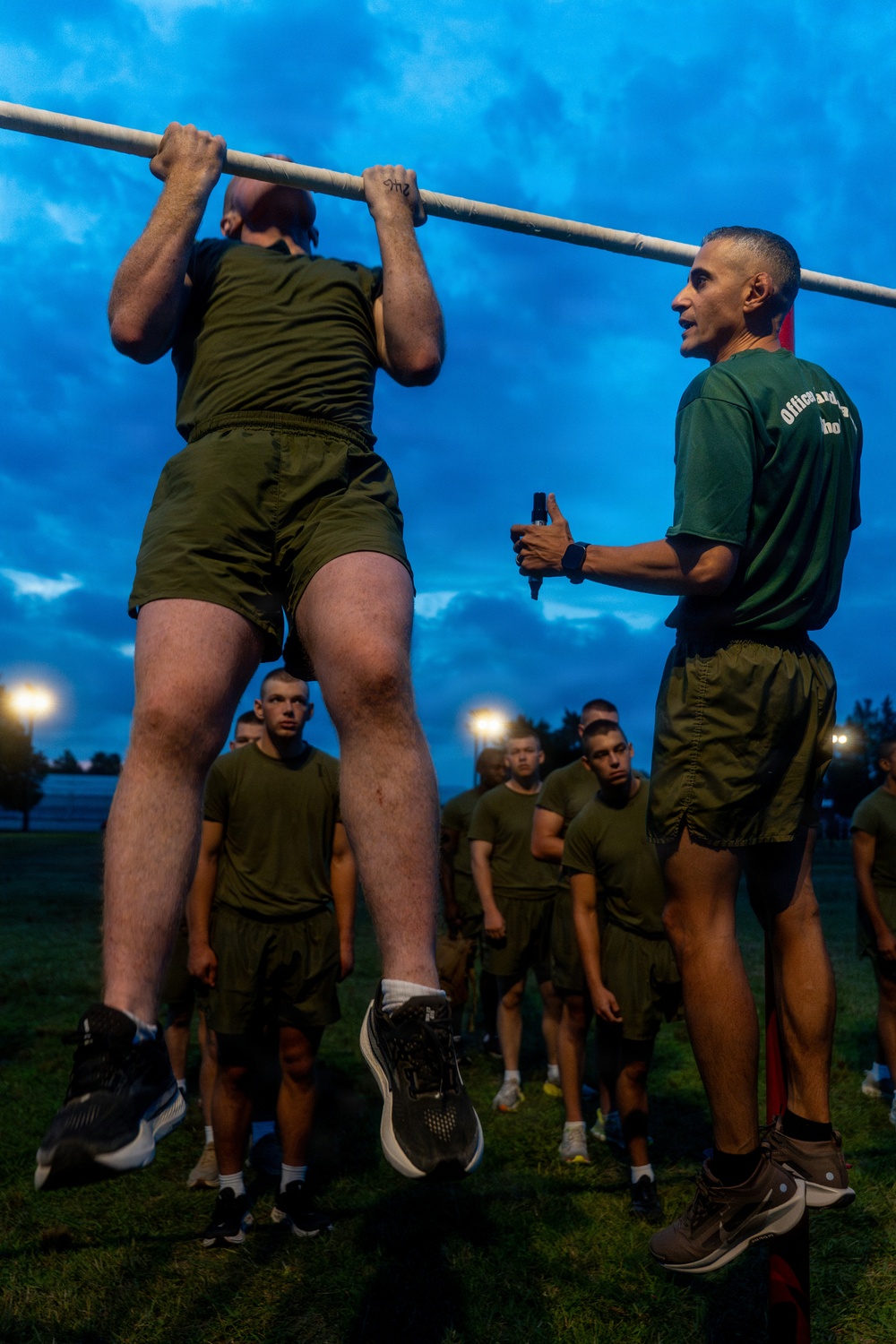 U.S. Marine Corps Officer Candidates with OCS conduct a PFT