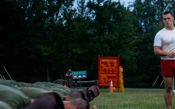 U.S. Marine Corps Officer Candidates with OCS conduct a PFT