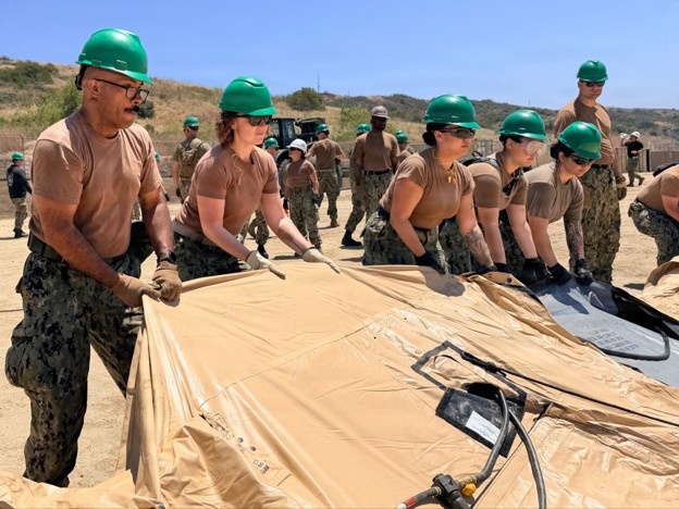 EMF Bethesda Sailors Build Tactical Shelter in Austere Environment Training