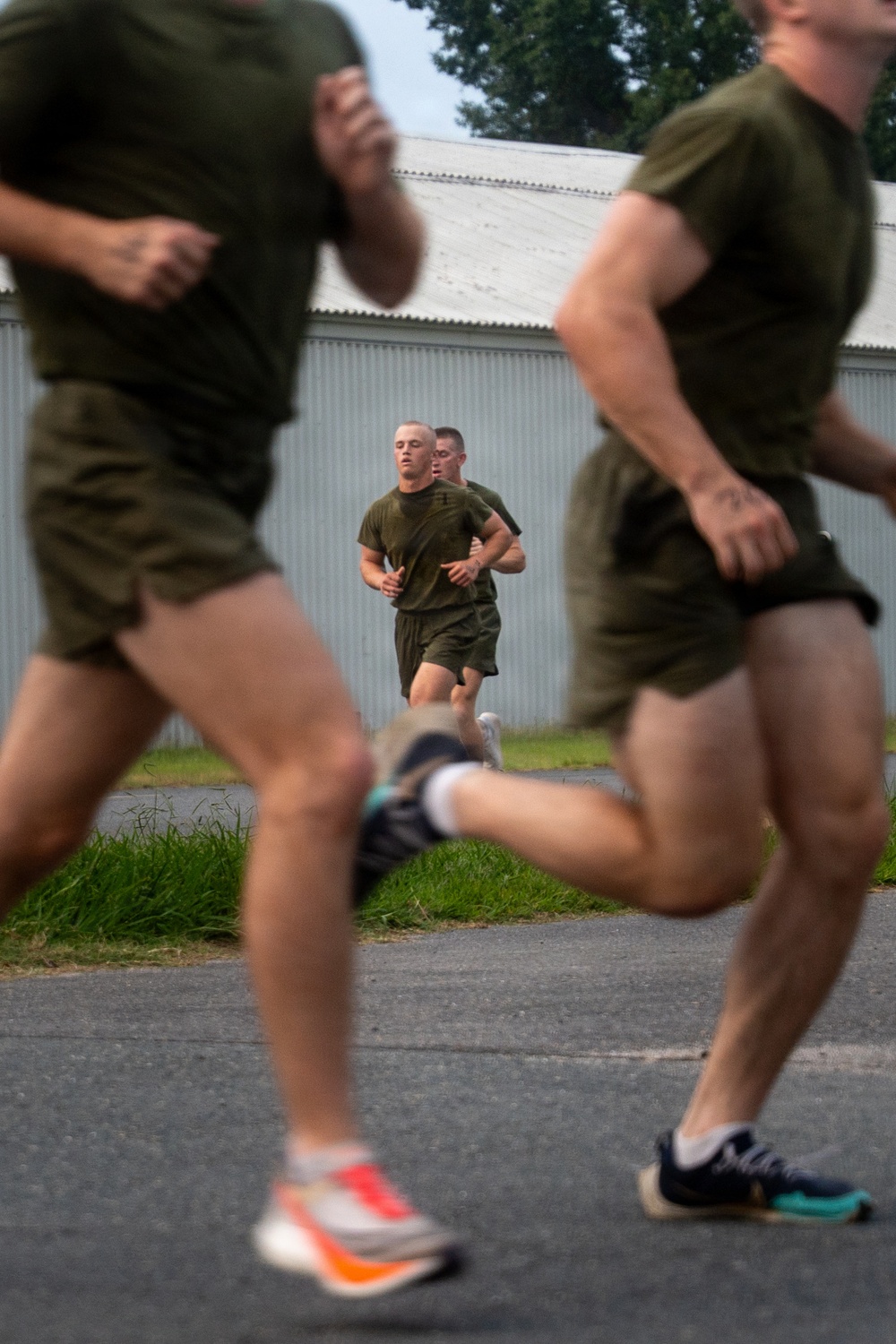 U.S. Marine Corps Officer Candidates with OCS conduct a PFT