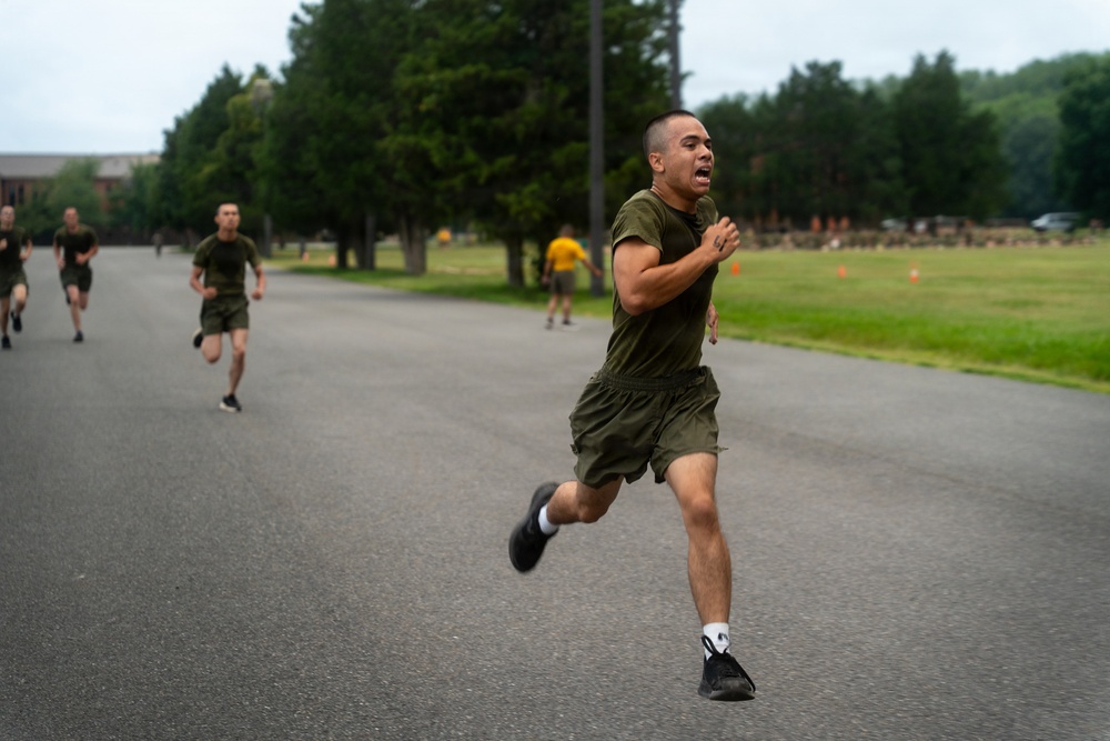 U.S. Marine Corps Officer Candidates with OCS conduct a PFT