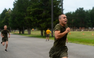 U.S. Marine Corps Officer Candidates with OCS conduct a PFT