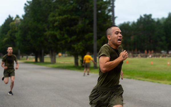 U.S. Marine Corps Officer Candidates with OCS conduct a PFT