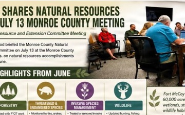 Fort McCoy shares natural resources accomplishments during July 2026 Monroe County committee meeting