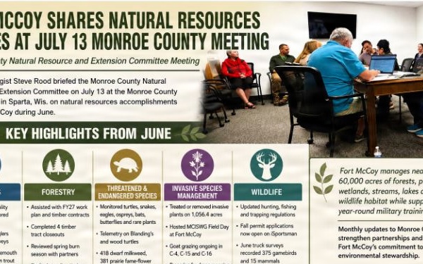 Fort McCoy shares natural resources accomplishments during July 2026 Monroe County committee meeting