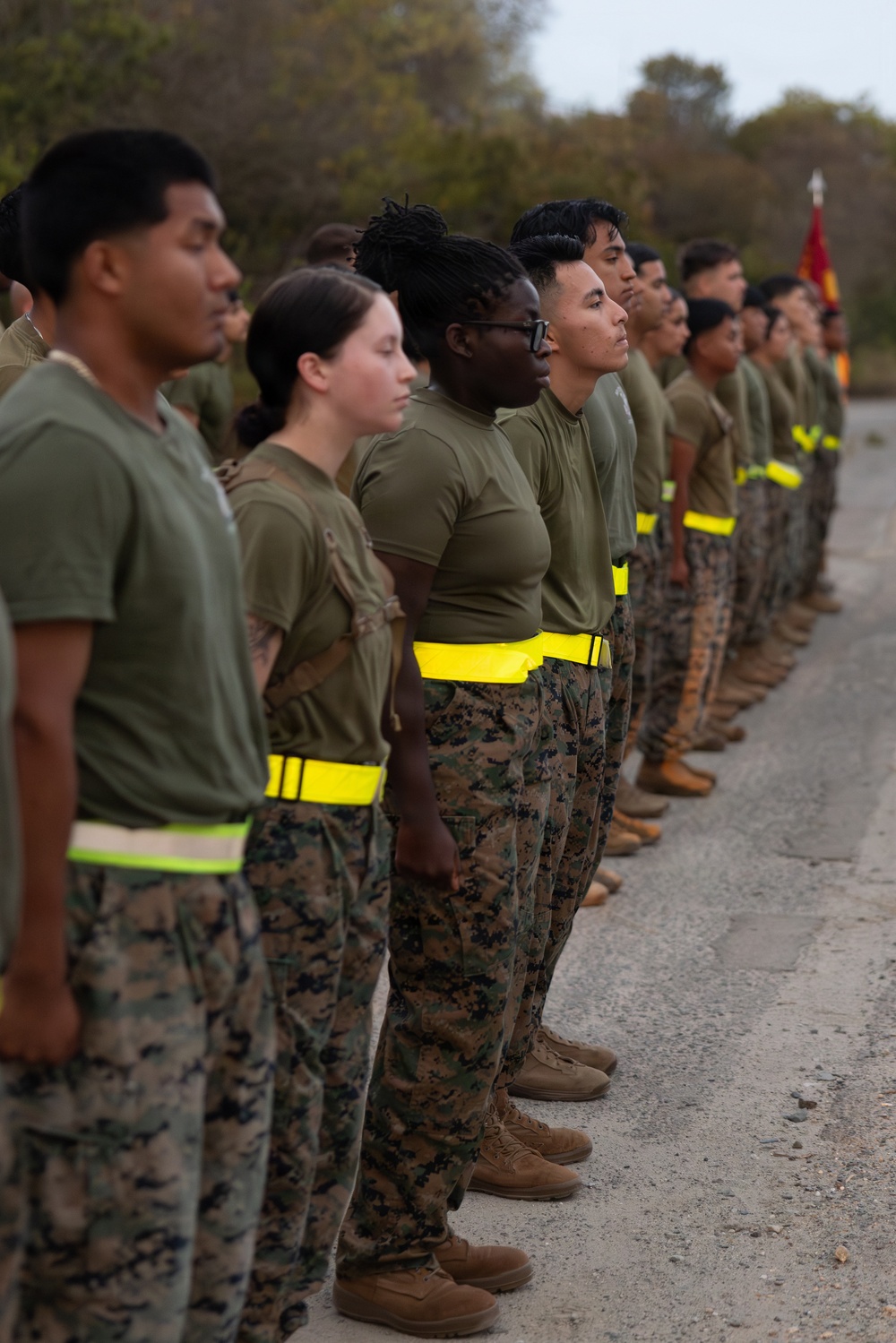 Marines with Alpha Co. and Corporals Course 4-26 Participate in Medal of Honor Trail Run