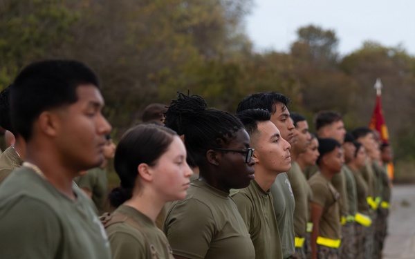 Marines with Alpha Co. and Corporals Course 4-26 Participate in Medal of Honor Trail Run