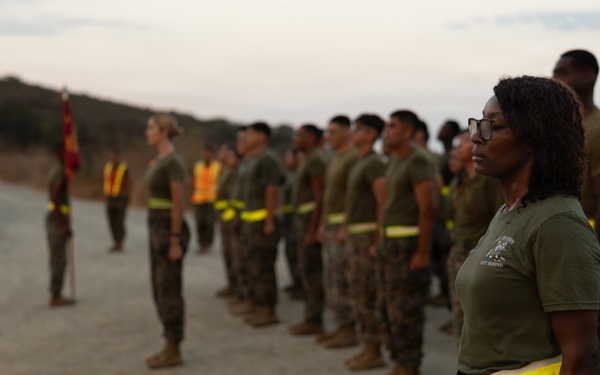 Marines with Alpha Co. and Corporals Course 4-26 Participate in Medal of Honor Trail Run
