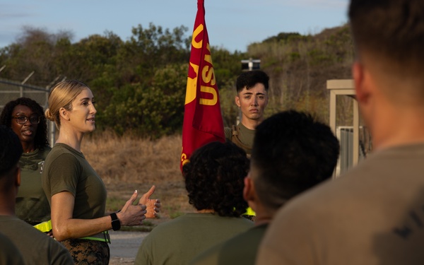 Marines with Alpha Co. and Corporals Course 4-26 Participate in Medal of Honor Trail Run