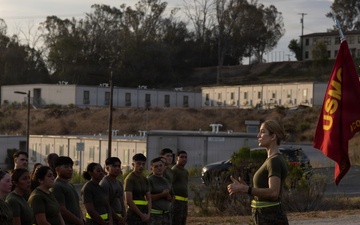 Marines with Alpha Co. and Corporals Course 4-26 Participate in Medal of Honor Trail Run