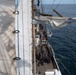 U.S. Coast Guard Academy cadets furl sails aboard Eagle