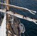 US Coast Guard Academy cadets furl sails aboard Eagle
