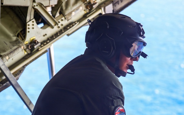 U.S. Coast Guard conducts an air/sea rescue event at Barbers Point, Hawaii