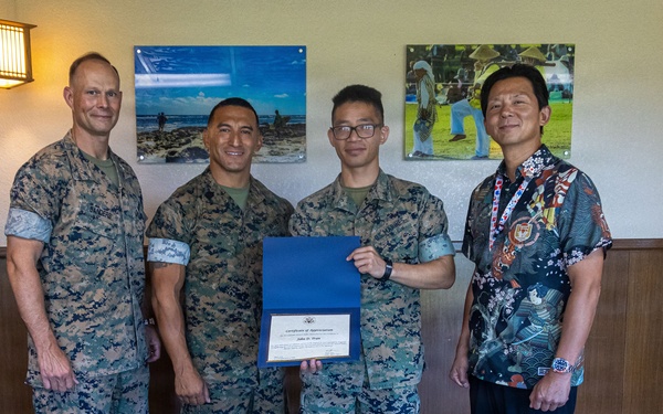 Consul General Andrew Ou recognizes MACG-18 Marines